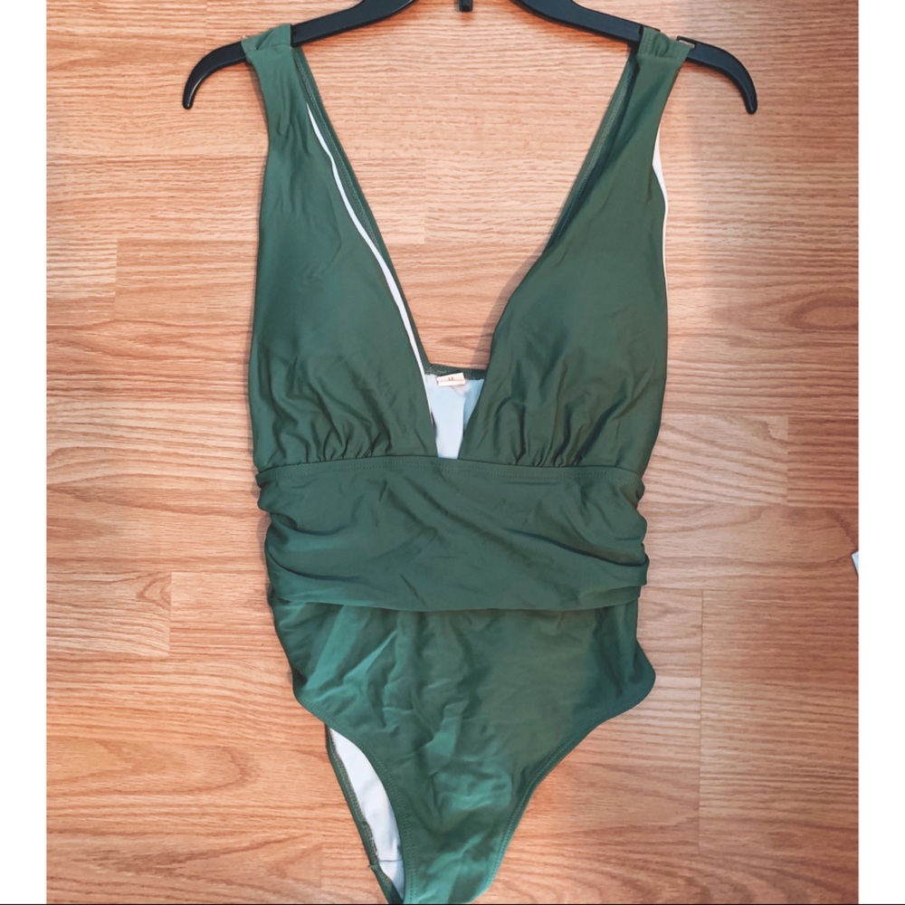 Olive Green One-Piece Swimsuit